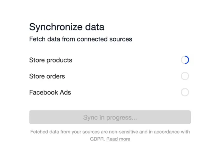 Sync data (screenshot)